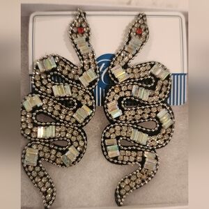 Rhinestone Snake Earrings